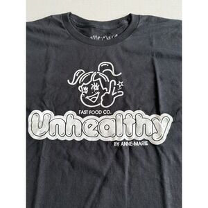 NWT Anne-Marie Unhealthy Fast Food Co. Black XL Tee Shirt